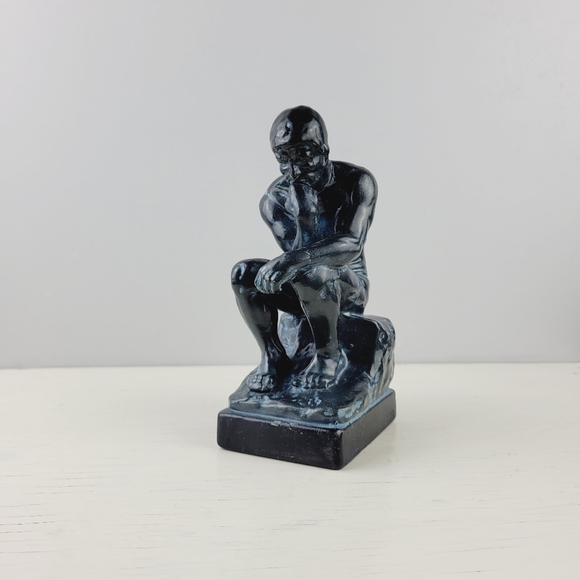 Rare Vintage Inarco Japan Resin “The Thinker” Man Rodin Statue Inspired Art Deco - Picture 14 of 14